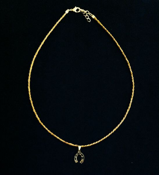 Colar de capim dourado com ferradura Hassan